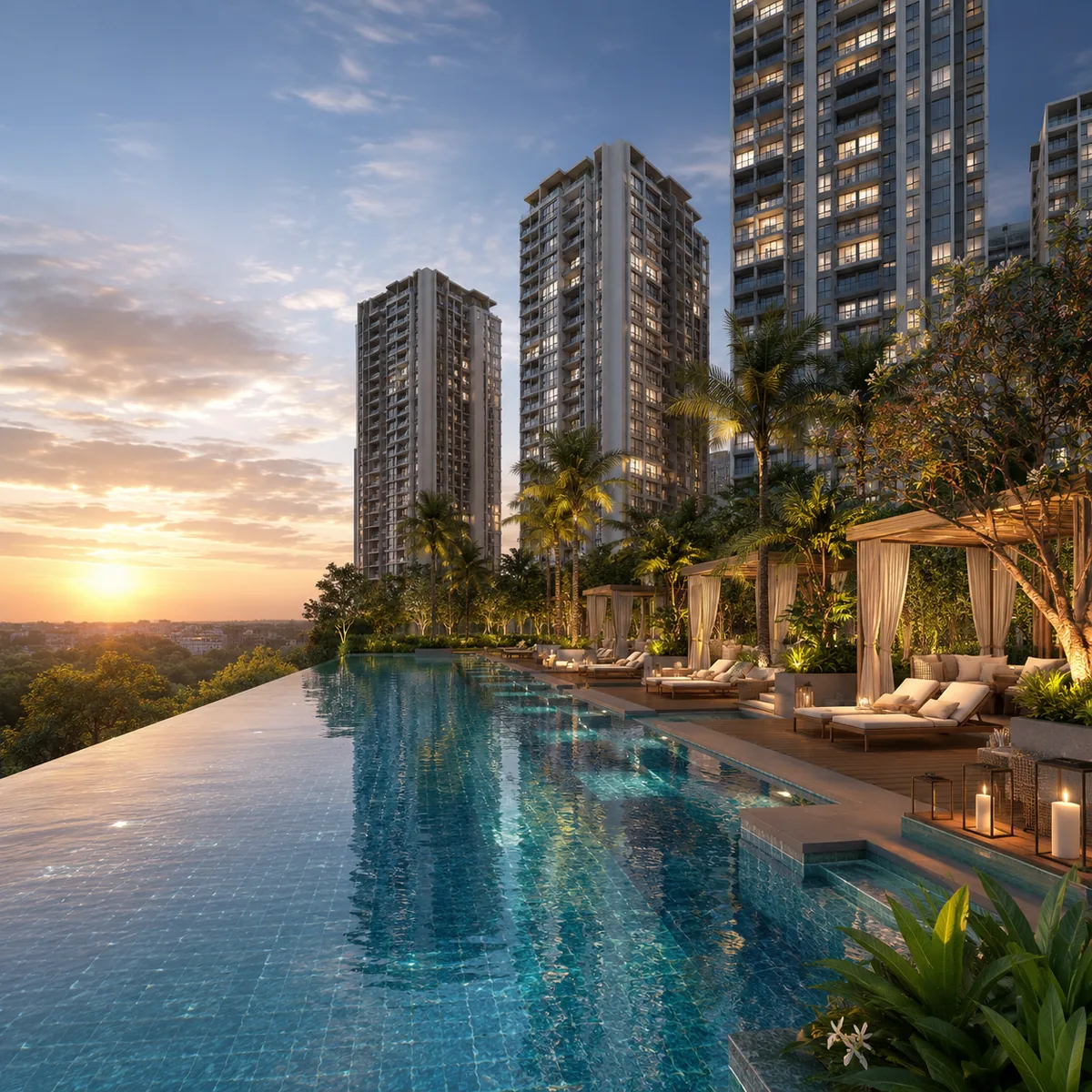 Lodha Hoskote swimming pool and deck Lodha Hoskote swimming pool and deck