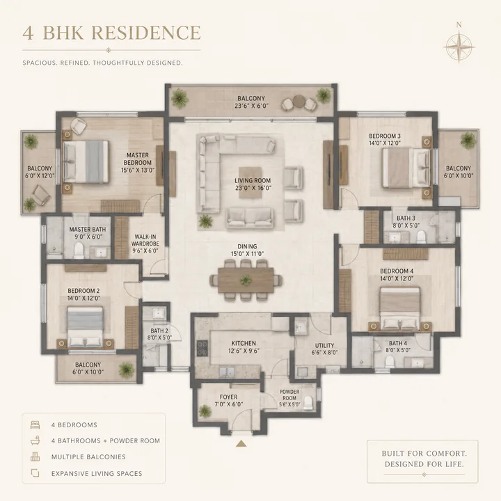 Lodha Hoskote 4 BHK floor plan layout Lodha Hoskote 4 BHK floor plan layout